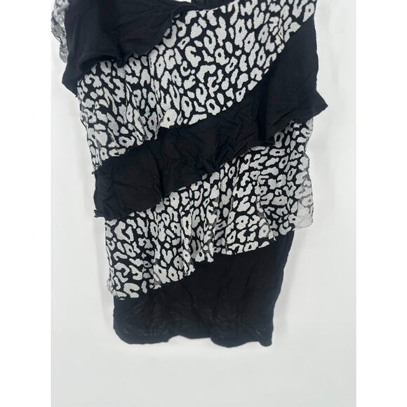 Vintage Wet Seal Womens Y2K Ruffle Tank Top Size XS Gray Black Rock Grunge Punk - Picture 2 of 8